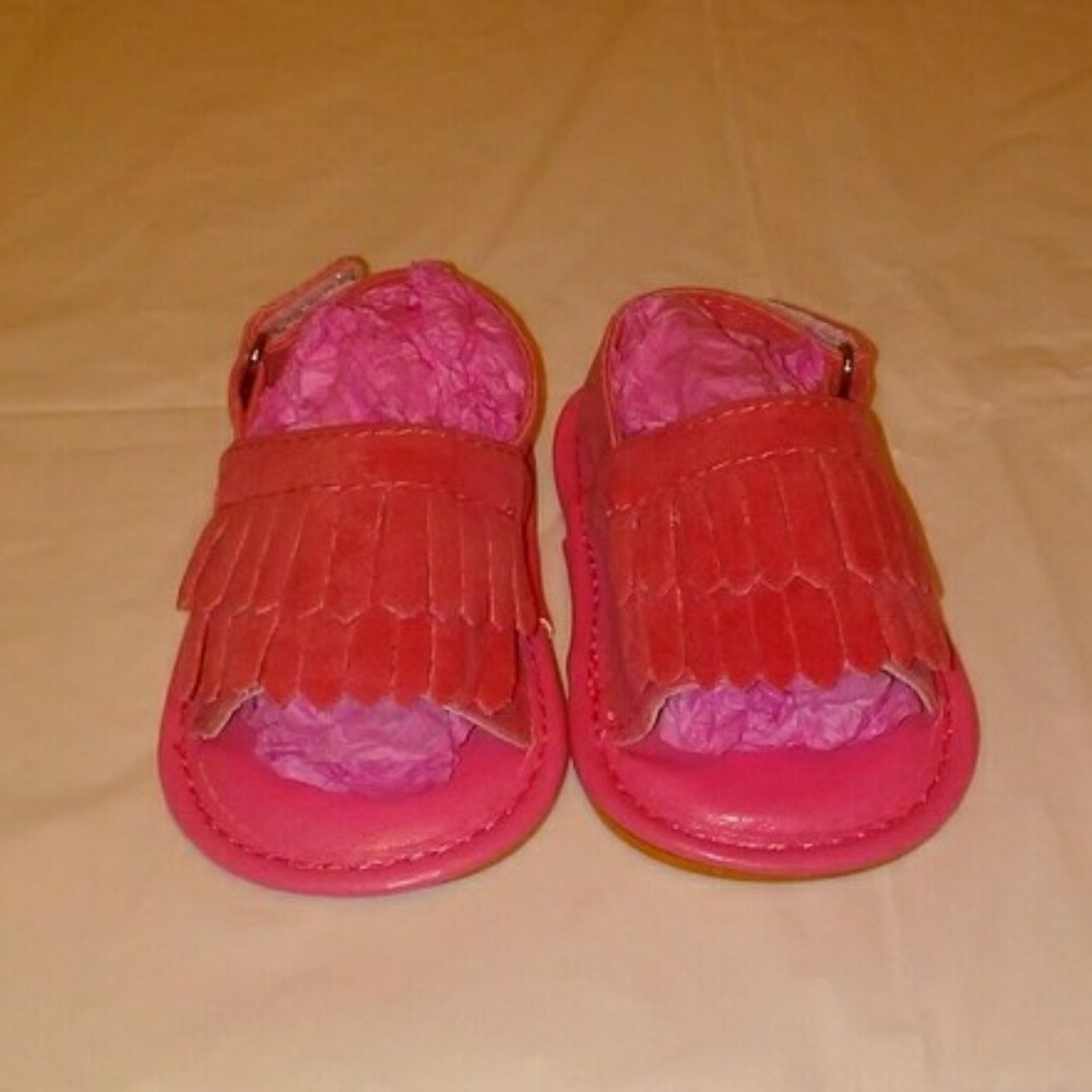 New Baby Girls Pink Faux Suede Sandals